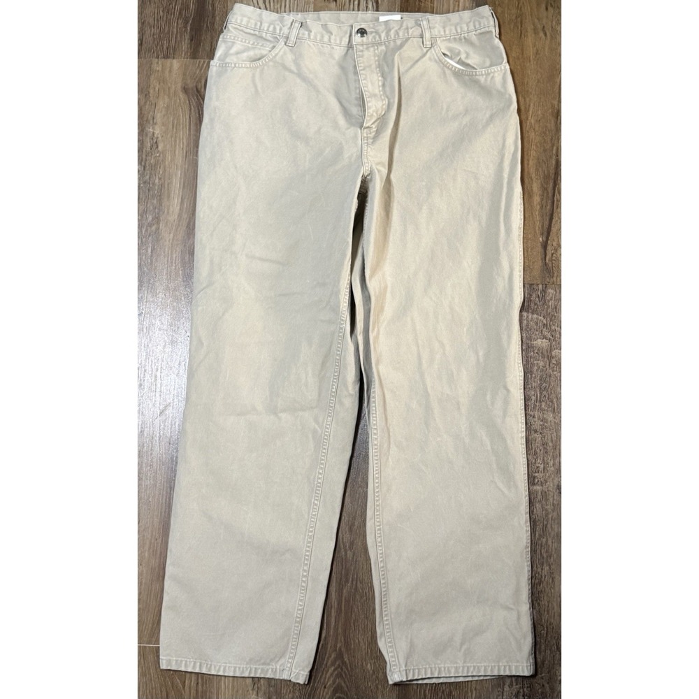 Sorel Pants Men's 36x32 Khaki Canvas Carpenter Straight Leg Work Thick Workwear